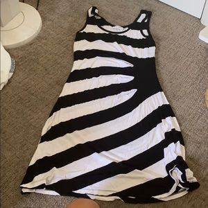 Black and White sunburst Calvin Klein dress